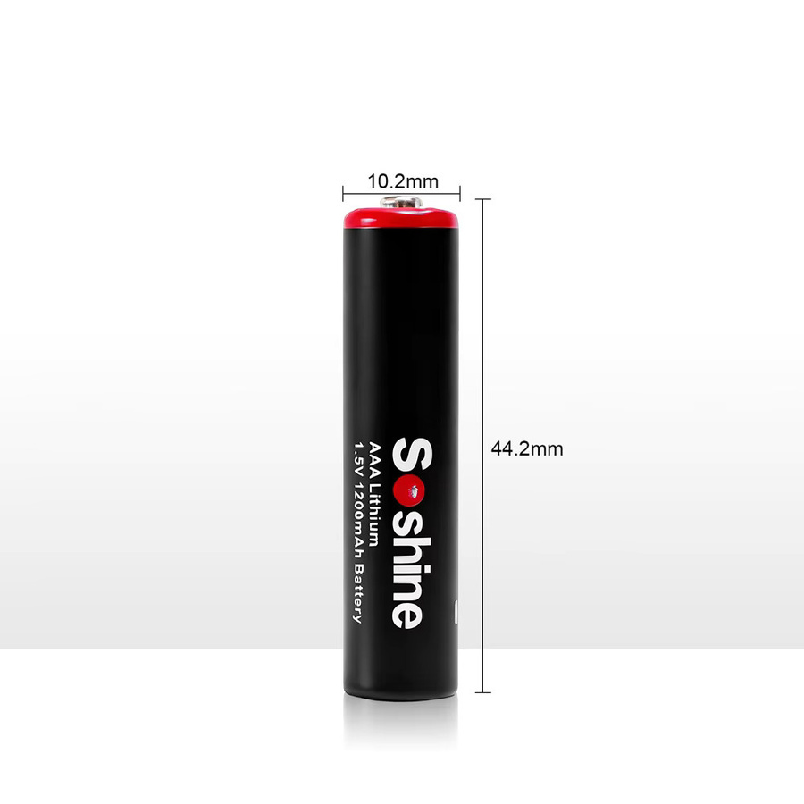 Soshine AAA Lithiumbatterie 1,5 V mit 1200 mAh in Schwarz - Bild 2