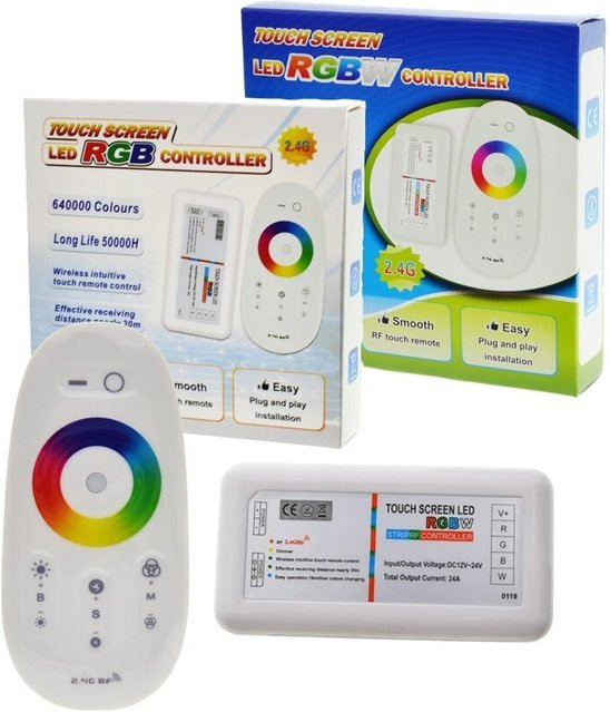 WRMIHU LED RGBW Streifen Controller mit 2,4 GHz RF Wireless Touch Fernbedienung Dimmer für DC12-24V LED 5050 2838 Streifenlicht - Bild 1