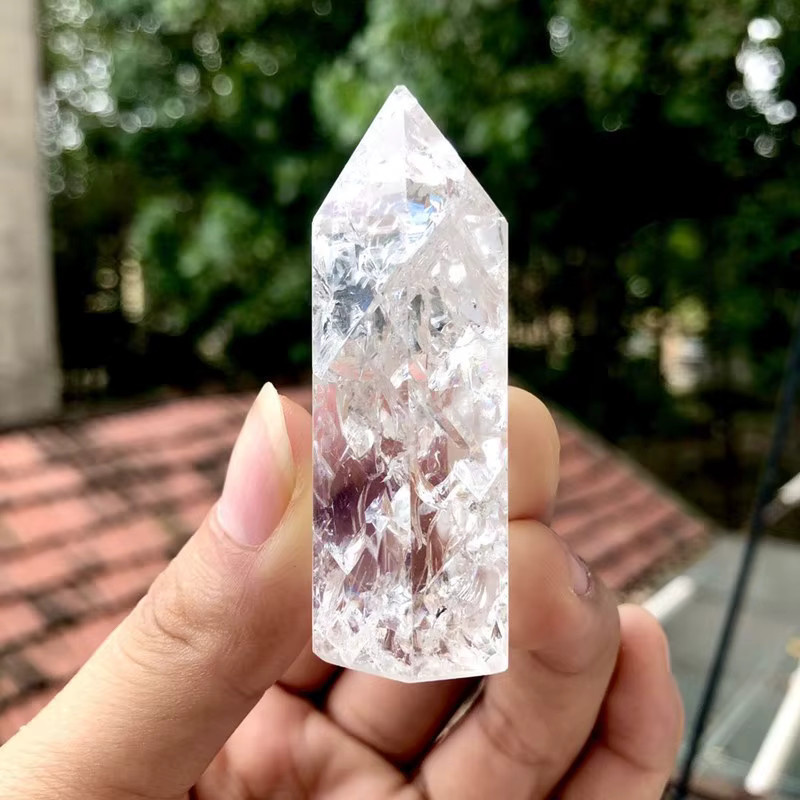 Sisterstone Transparenter Quarz Turm aus natürlichem Popcorn-Quarz für Meditation und Reiki - Bild 3