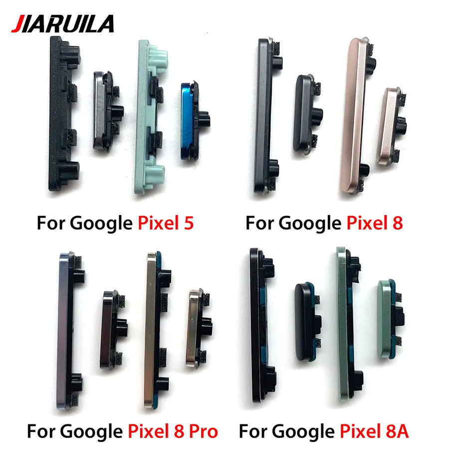 Ersatzteil-Set für Google Pixel 5, 5 Pro, 8, 8 Pro und 8a mit seitlichen Lautstärketasten und Ein-/Aus-Tasten in Schwarz - Bild 2