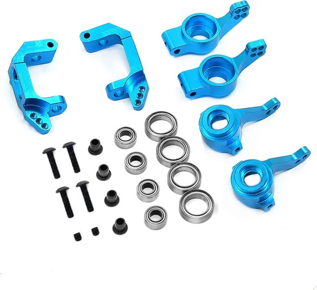 HSP Aluminium Achsschenkel Nabenträger Set, Metall, Blau, Upgrade-Teile - Bild 1