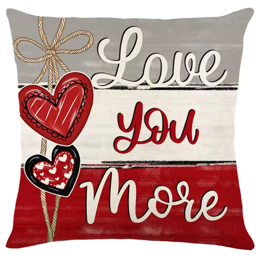VIKAMA Valentinstag Kissenbezug in Rot, quadratisches Sofa-Dekokissen mit Grafikdruck, Breite: 30 cm, Höhe: 30 cm - Bild 2