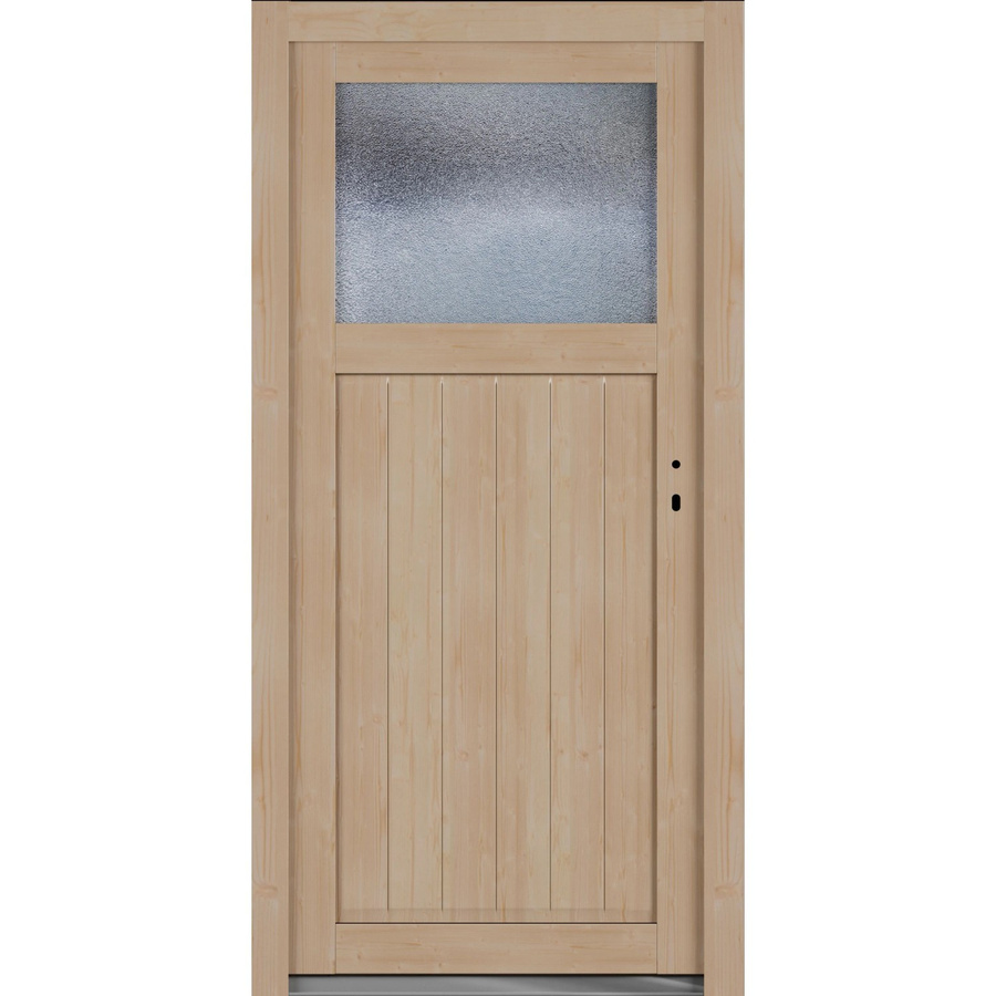 Roro Nebeneingangstür OHE 1002 Fichte mit Glaseinsatz, Farbe Braun/Beige, B: 98 cm, H: 198 cm, DIN Rechts - Bild 2