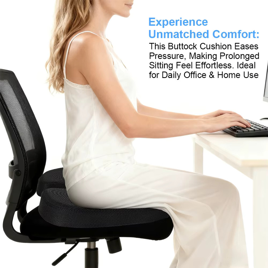 WEFITON Ergonomisches Sitzkissen und Rückenstütze aus Memory-Schaum in Rot für Bürostühle und Autositze zur Linderung von Steißbeinschmerzen und Ischias - Bild 4