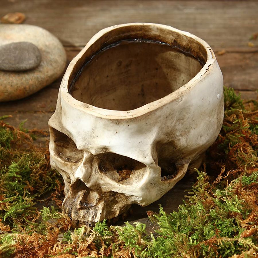 Halloween Totenkopf Blumentopf aus Harz für Garten und Innenhof - Bild 5