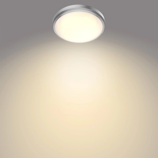 Philips LED-Deckenleuchte Balance in Nickel mit warmweißem Licht (2700 K, 600 lm, IP44) - Bild 1