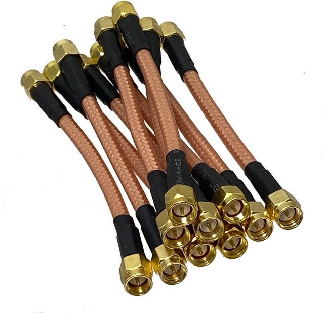 SMA auf SMA Stecker Crimp Jumper Pigtail Drahtklemmen in Gold - Bild 1