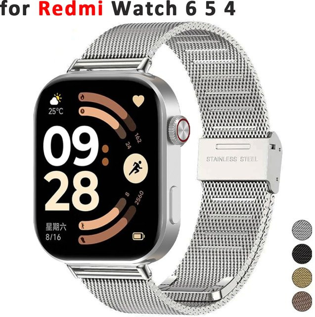 CAOWTAN Uhrenarmband Edelstahl, Milanaise, Silber, Xiaomi MiBand 9 Pro 8 Pro - Bild 1