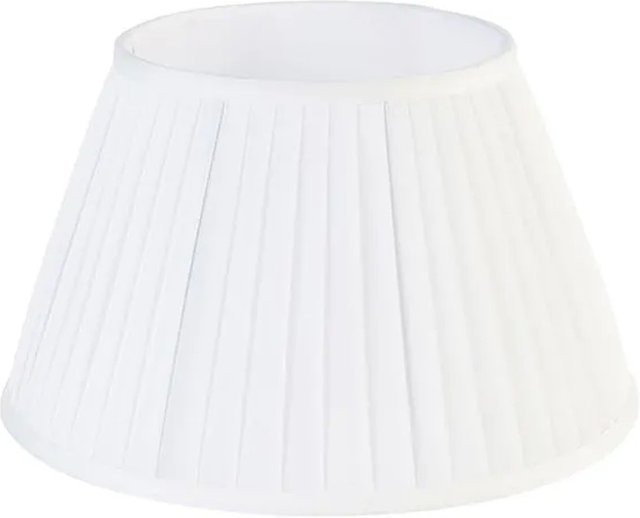 QAZQA Plissee Lampenschirm Weiß Rund Abgeschrägt B: 35 cm, T: 21 cm, H: 20 cm - Bild 1