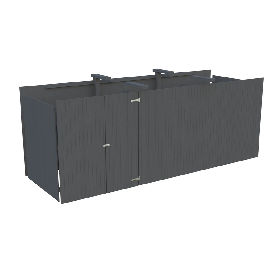 Palmako Geräteraum für Carport aus Fichtenholz, Dunkelgrau, B/T/H: 555 x 732 cm - Bild 2