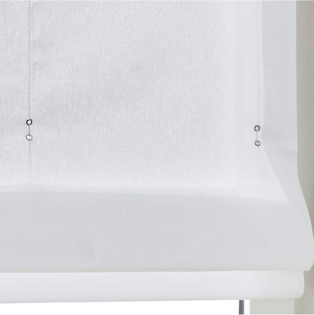 Raffrollo Heine Home in Weiß aus 100% Baumwolle, blickdicht, Breite: 140 cm, Höhe: 45 cm - Bild 1