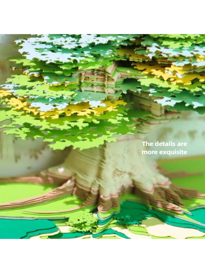 3D-Notizblock 2026 Kalender Desktop-Dekor Sakura Baumhaus in Multicolour - Bild 7