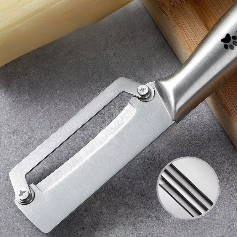 Multifunktionaler 2-in-1 Obst- und Gemüseschäler aus Edelstahl in Silber - Bild 3