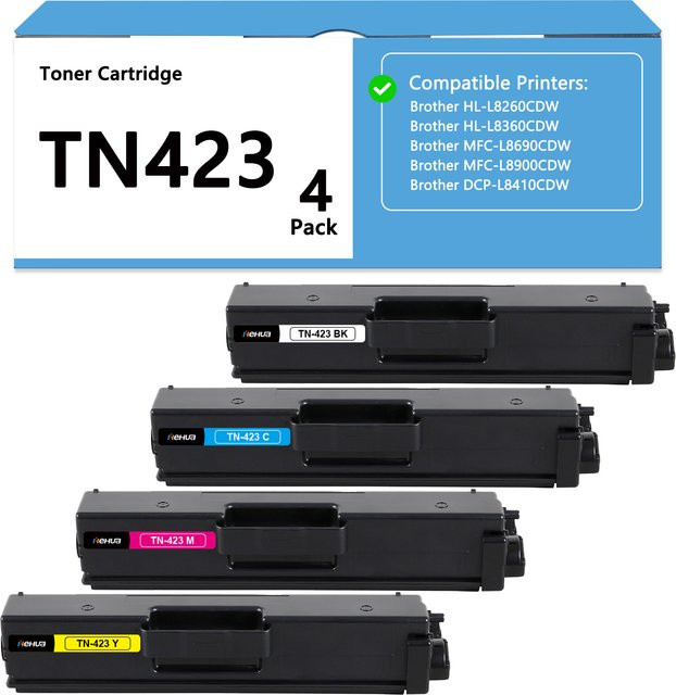 4er-Pack Brother TN423 Tonerkartuschen Schwarz kompatibel mit HL-L8260CDW L8360CDW DCP-L8410CDW MFC-L8690CDW L8900CDW - Bild 1