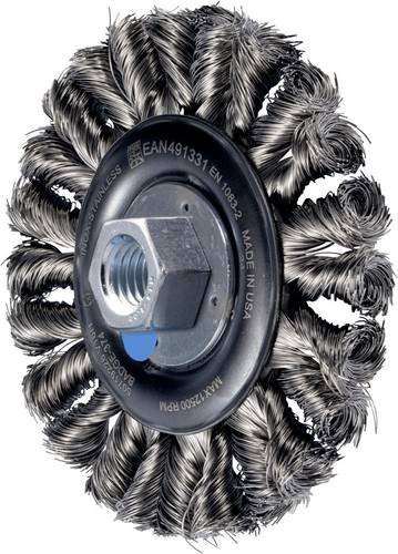 PFERD POS COMBITWIST Rundbürste gezopft RBG HD für Winkelschleifer, Edelstahl-Draht-Ø 0,35 mm, Durchmesser: 115 mm, Breite: 12 mm, M14 Gewinde - Bild 1