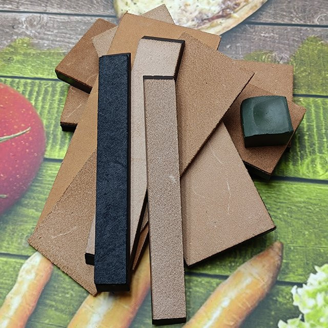 RSCHEF Messer Schärf- und Polierset mit Schleifplatte, Leder und Polierpaste - Bild 1