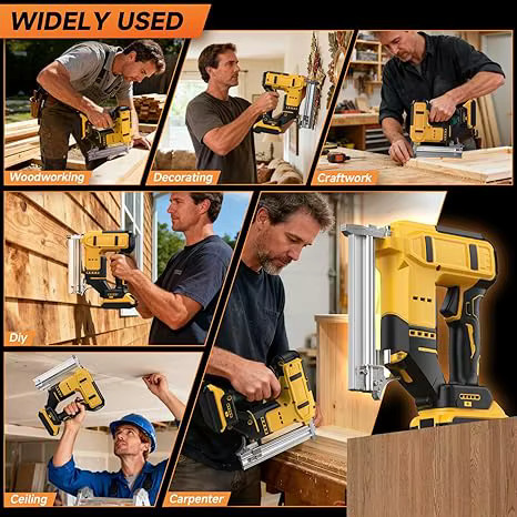DeWalt 2-in-1 Akku-Nagelpistole für 20 V und 18 V Batterien, elektrischer Nagler für Gerade- und N-Form, Gelb - Bild 6