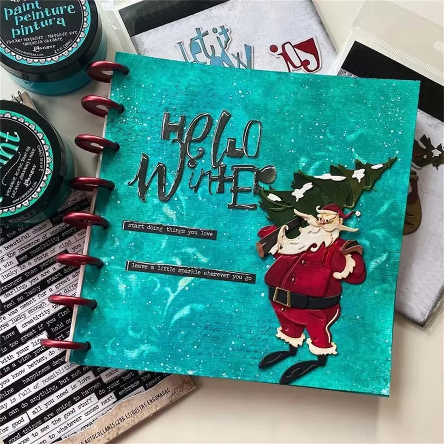 Stanzformen Set mit Weihnachtsmann, Schneemann und Elch für DIY Scrapbooking und Bastelarbeiten, Mehrfarbig - Bild 2