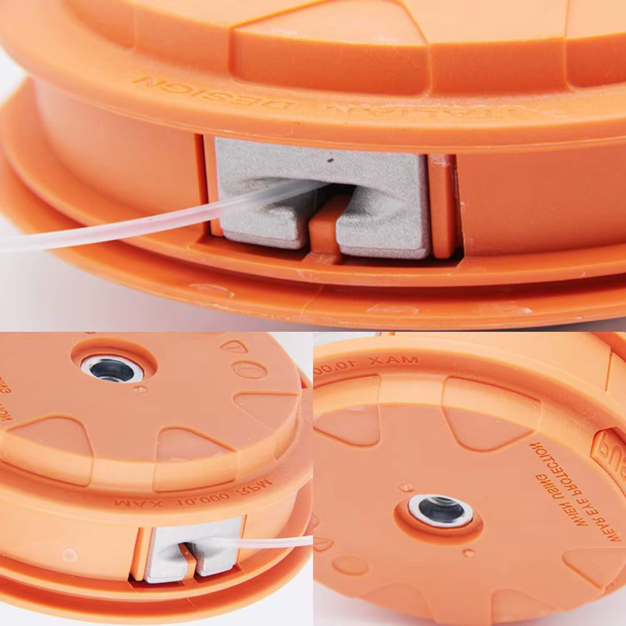 Universeller automatischer Rasentrimmerkopf in Orange als Ersatzkopf für Gartenmaschinen und Freischneider - Bild 3