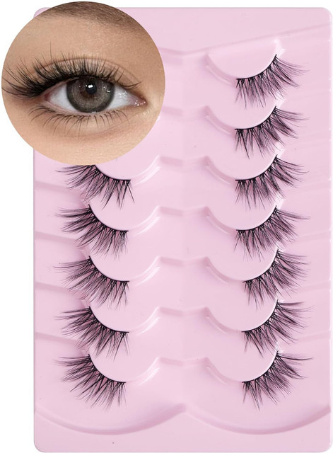 Sackvis Cat-Eye Wimpern, 7 Paar, 11 mm, transparentes Band - Bild 1