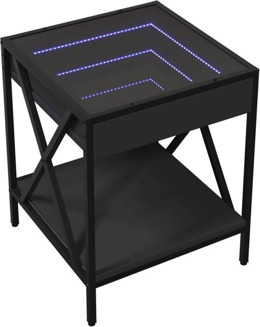 vidaXL Couchtisch mit Infinity-LED in Schwarz, B/T/H: 40 x 40 x 49 cm - Bild 1