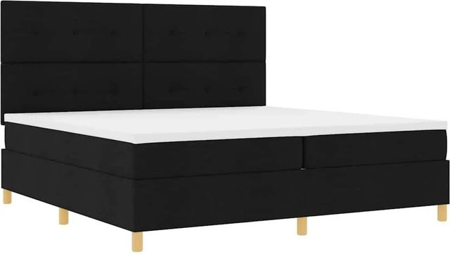 vidaXL LED Boxspringbett mit Matratze Schwarz Stoff B/T/H: 200 x 200 x 28 cm - Bild 1