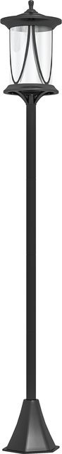 Outsunny Solar Straßenlaterne LED Schwarz mit Lichtsensor und IP44 Wasserdichtigkeit, B/T/H: 17 x 17 x 127 cm - Bild 1
