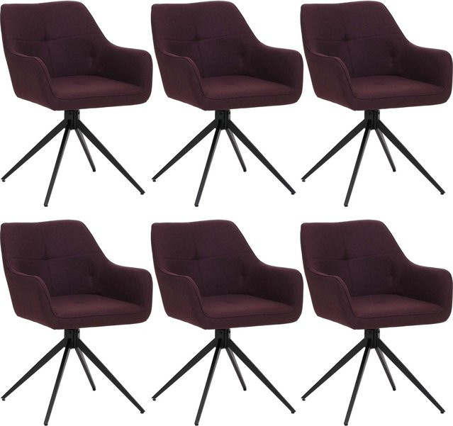 CHEFGASTRO Esszimmerstuhl 6er-Set in Bordeaux mit Stoffbezug, B/T/H: 80 x 53 x 59 cm, Sitzhöhe: 41 cm - Bild 1