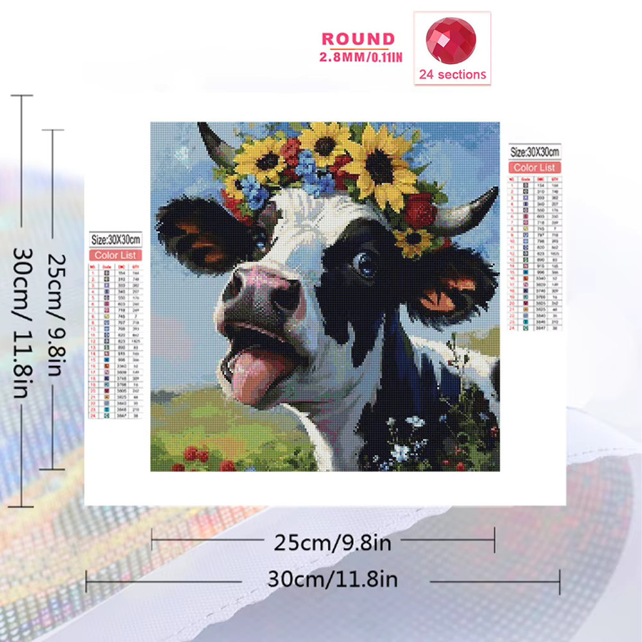 Evershine 5D-Diamantgemälde Rinder, Bastelset, Tiere, Bunt / Mehrfarbig - Bild 2