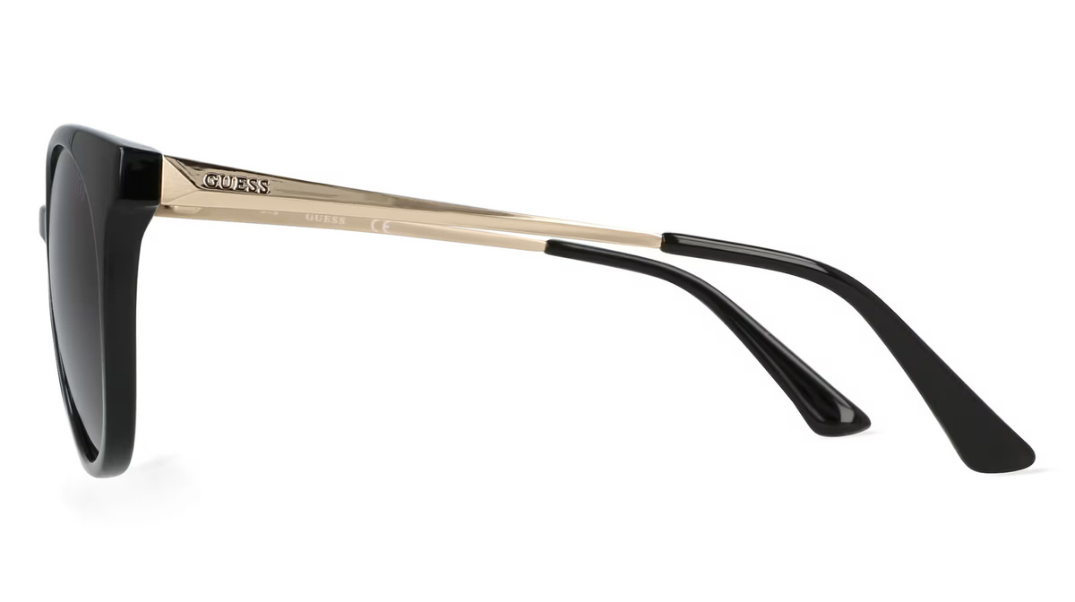 Guess GU7503 Sonnenbrille, Vollrand, Rund, Kunststoff, Unisex, Schwarz, Grau - Bild 2