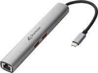 Sharkoon Dockingstation Combo Adapter mit USB-C, USB-A, HDMI und Ethernet/LAN in Grau/Silber für 4K UHD - Bild 1