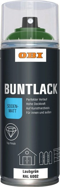 OBI Buntlack Spray RAL 6002 Laubgrün seidenmatt 400 ml - Bild 1