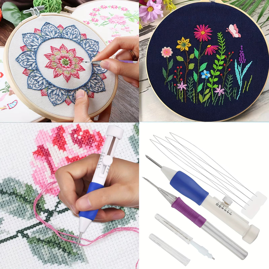 Stickerei Punch Nadel Kit für DIY Näharbeiten, Multicolour, aus Kunststoff - Bild 2