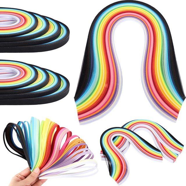 260-teiliges Regenbogen-Papier-Quilling-Streifenset in Multicolour für DIY-Bastelarbeiten und handgemachte Papierdekorationen - Bild 1