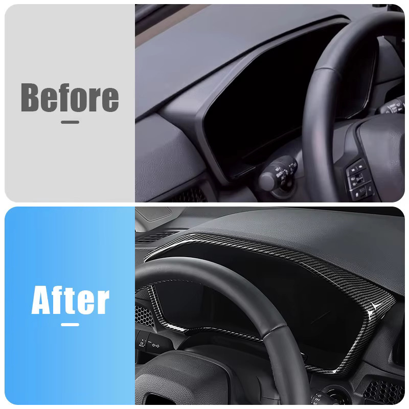 YaLumei Dashboard Panel Tacho Rahmen Aufkleber in Carbon Faser Optik für Honda CR-V 6. Generation 2023 2024 2025 Hybrid, Schwarz - Bild 2