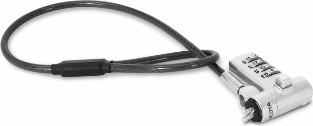 DICOTA Sicherheitskabelschloss Universal Mini in Silber mit 30 cm Kabellänge (D32050) - Bild 1
