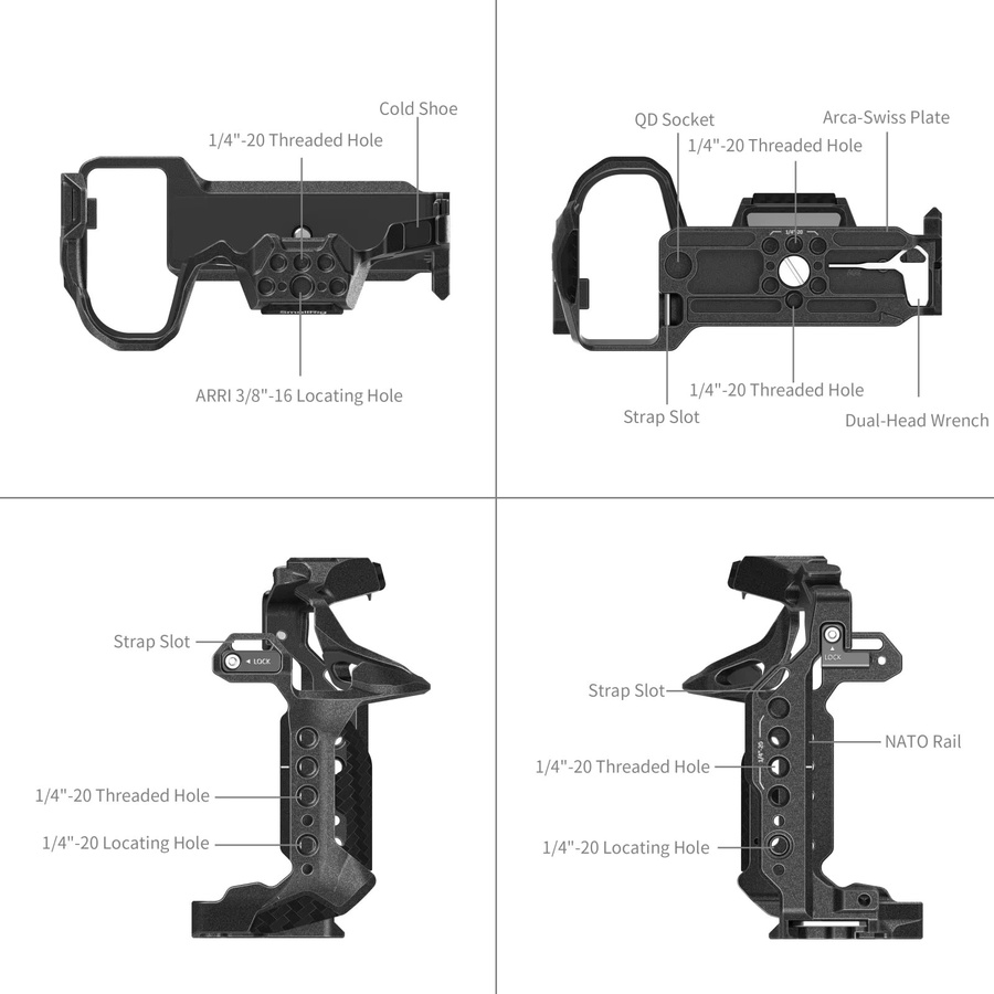 SmallRig Black Mamba Cage Kit für Panasonic S1R II, S1 II und S1 IIE mit integrierter Arca-Swiss Schnellwechselplatte in Schwarz - Bild 4