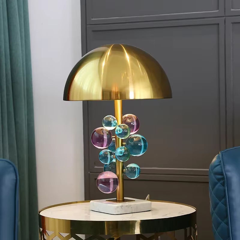 JIANKEXING Kristall Tischlampe Postmodernes Design in Transparent und Multicolour für Schlafzimmer und Studie - Bild 3