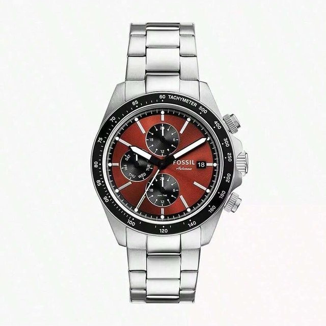 Fossil Herren-Pilotenuhr, Quarz, Edelstahl, Schwarz, Silber - Bild 1