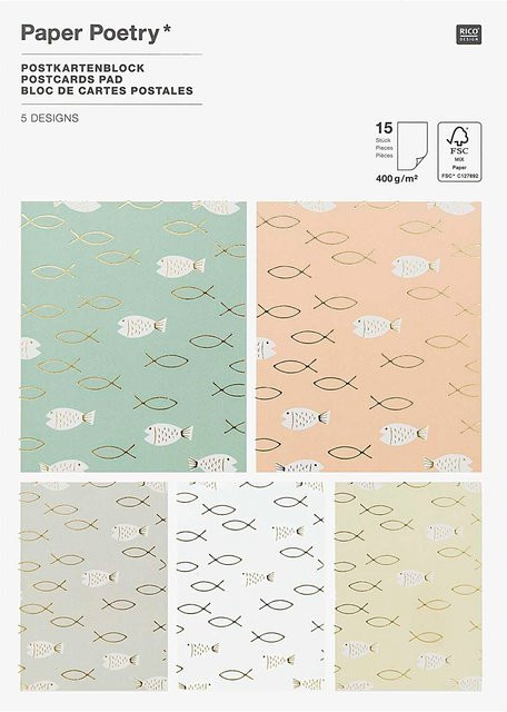 Rico Design Paper Poetry Postkartenblock Kommunion und Konfirmation, Multicolor, B: 12,5 cm x H: 17,6 cm - Bild 1