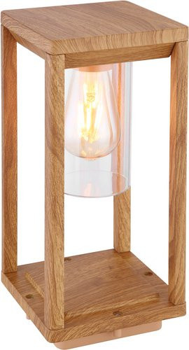 GLOBO LIGHTING Außenleuchte Candela in brauner Holzoptik aus Aluminiumdruckguss, B/T/H: 15,0 x 15,0 x 35,0 cm - Bild 1
