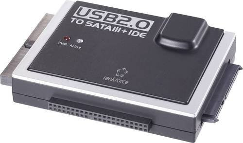 Renkforce USB 2.0 zu IDE und SATA Festplatten Adapter in Schwarz, Länge: 0,90 m - Bild 1