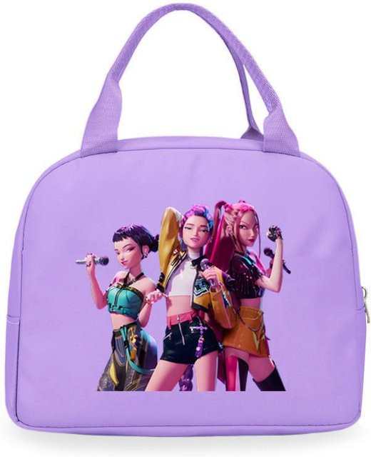 Wasserdichte Brotdosentasche für Mädchen von Unique Apparel mit Kpop Motiv in Lila, B/T/H: 22 x 18 x 13 cm - Bild 1