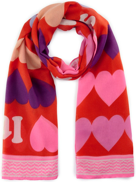Codello Schal Hearts Quote, Rot, Recycled Polyester, 100x180 cm - Bild 1