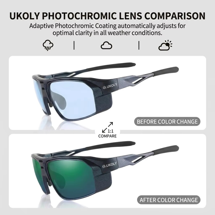 G. UKOLY Sportsonnenbrille, Unisex, Vollrand, Black, Plastic - Bild 3