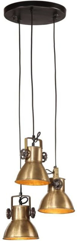 Vidaxl Industrial Pendelleuchte aus Metall in Antik Messing und Schwarz mit E27 Fassung, H x B x T: 100 x 30 x 30 cm - Bild 1