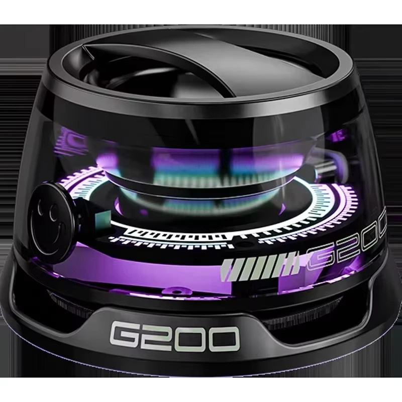 Tideboom Mini Magnetischer Bluetooth-Lautsprecher mit RGB-Beleuchtung und Telefonhalter, BT5.3, 7 Stunden Wiedergabezeit, Schwarz oder Lila - Bild 6