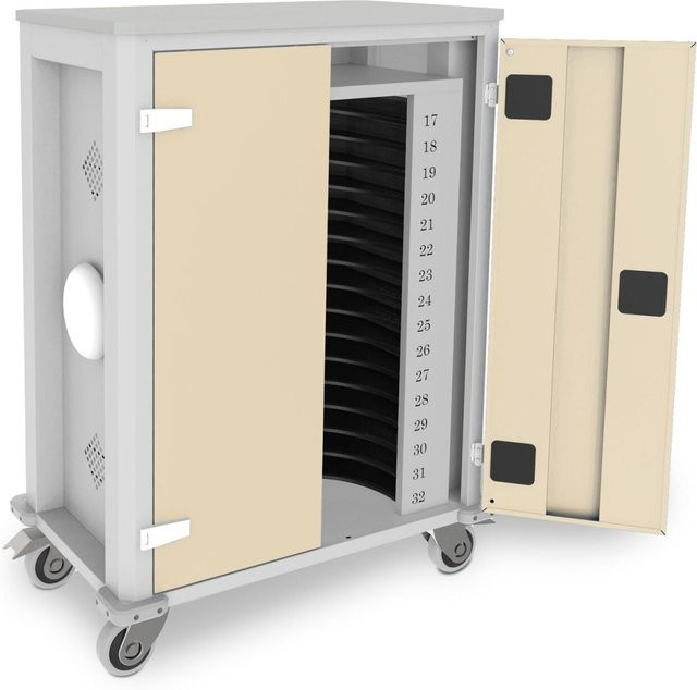 rotstahl Tabletwagen Power für 32 Tablets mit Access Point, Korpus Lichtgrau und Elfenbein, B/T/H: 73 x 44 x 105 cm - Bild 1