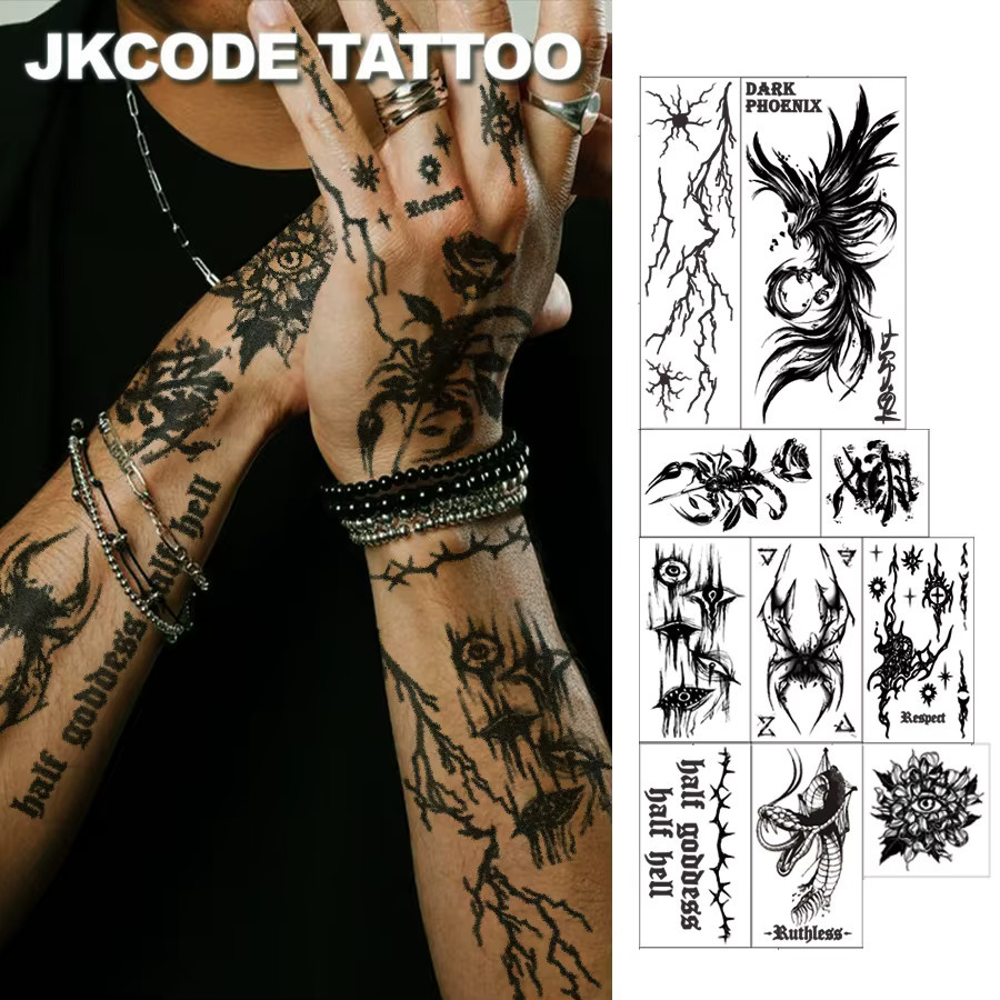 JKCODE TATTOO Ganzkörper-Tattoo-Set, 10-teilig, Herren - Bild 3