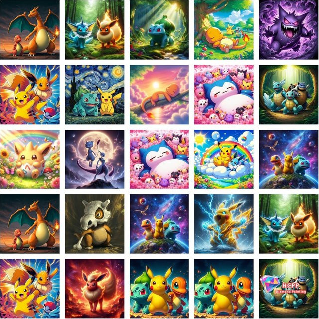 Potdemiel Diamond Painting Gengar Motiv DIY Diamant Stickerei Set für Kinder in Mehrfarbig - Bild 1